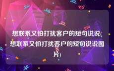 想联系又怕打扰客户的短句说说(想联系又怕打扰客户的短句说说图片)