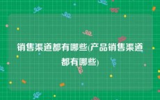 销售渠道都有哪些(产品销售渠道都有哪些)