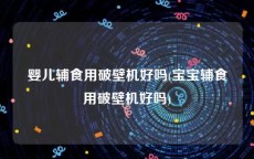 婴儿辅食用破壁机好吗(宝宝辅食用破壁机好吗)