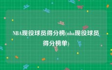 NBA现役球员得分榜(nba现役球员得分榜单)