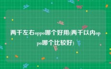 两千左右oppo哪个好用(两千以内oppo哪个比较好)