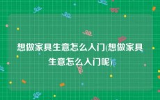 想做家具生意怎么入门(想做家具生意怎么入门呢)