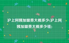沪上阿姨加盟费大概多少(沪上阿姨加盟费大概多少钱)