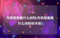 办执照需要什么材料(办执照需要什么材料和手续)