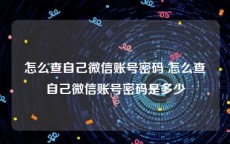 怎么查自己微信账号密码 怎么查自己微信账号密码是多少