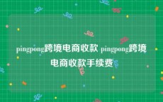 pingpong跨境电商收款 pingpong跨境电商收款手续费