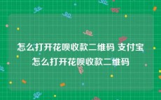 怎么打开花呗收款二维码 支付宝怎么打开花呗收款二维码