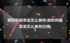 做好的蔬菜泥怎么保存(做好的蔬菜泥怎么保存过夜)