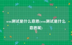 sem测试是什么意思(sem测试是什么意思呢)