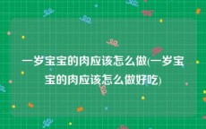一岁宝宝的肉应该怎么做(一岁宝宝的肉应该怎么做好吃)