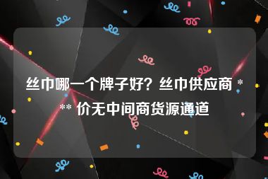 丝巾哪一个牌子好？丝巾供应商 *** 价无中间商货源通道