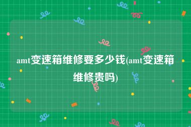 amt变速箱维修要多少钱(amt变速箱维修贵吗)