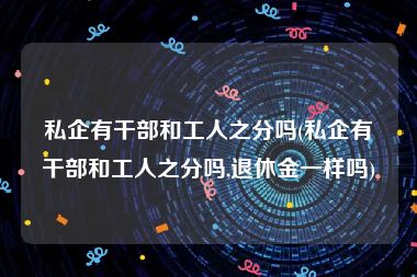 私企有干部和工人之分吗(私企有干部和工人之分吗,退休金一样吗)