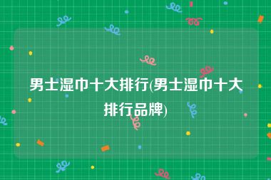 男士湿巾十大排行(男士湿巾十大排行品牌)