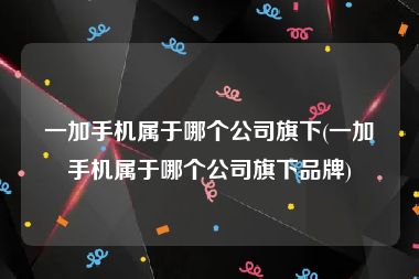 一加手机属于哪个公司旗下(一加手机属于哪个公司旗下品牌)