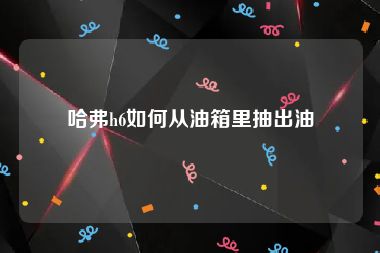 哈弗h6如何从油箱里抽出油