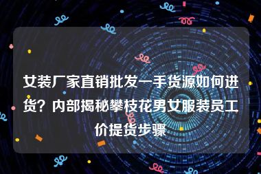 女装厂家直销批发一手货源如何进货？内部揭秘攀枝花男女服装员工价提货步骤