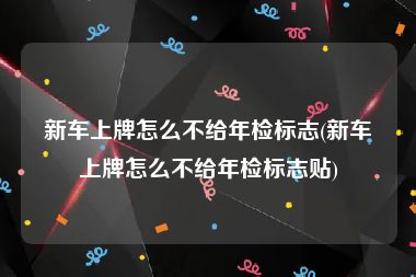 新车上牌怎么不给年检标志(新车上牌怎么不给年检标志贴)