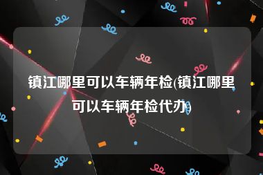 镇江哪里可以车辆年检(镇江哪里可以车辆年检代办)