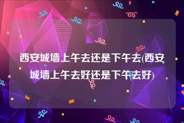 西安城墙上午去还是下午去(西安城墙上午去好还是下午去好)