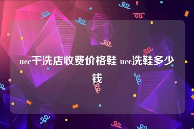 ucc干洗店收费价格鞋 ucc洗鞋多少钱