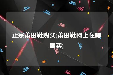 正宗莆田鞋购买(莆田鞋网上在哪里买)