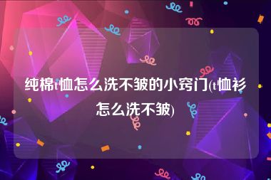 纯棉t恤怎么洗不皱的小窍门(t恤衫怎么洗不皱)