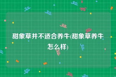 甜象草并不适合养牛(甜象草养牛怎么样)