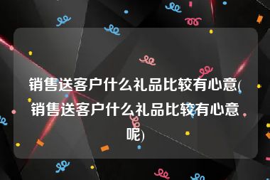 销售送客户什么礼品比较有心意(销售送客户什么礼品比较有心意呢)
