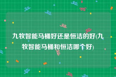 九牧智能马桶好还是恒洁的好(九牧智能马桶和恒洁哪个好)