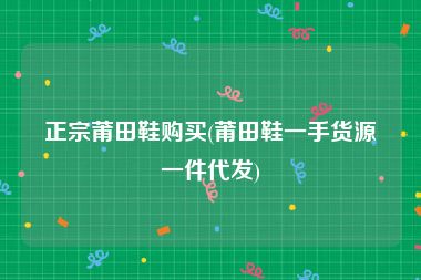正宗莆田鞋购买(莆田鞋一手货源一件代发)