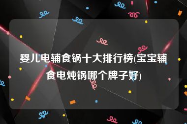 婴儿电辅食锅十大排行榜(宝宝辅食电炖锅哪个牌子好)