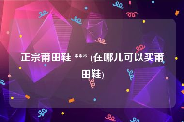 正宗莆田鞋 *** (在哪儿可以买莆田鞋)