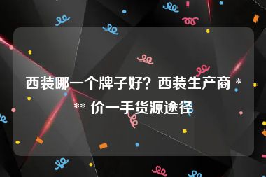 西装哪一个牌子好？西装生产商 *** 价一手货源途径