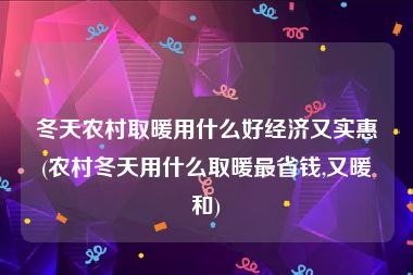 冬天农村取暖用什么好经济又实惠(农村冬天用什么取暖最省钱,又暖和)