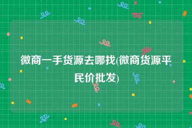 微商一手货源去哪找(微商货源平民价批发)