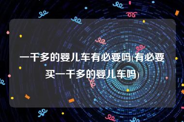 一千多的婴儿车有必要吗(有必要买一千多的婴儿车吗)