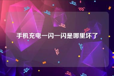 手机充电一闪一闪是哪里坏了