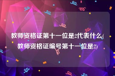 教师资格证第十一位是2代表什么(教师资格证编号第十一位是2)