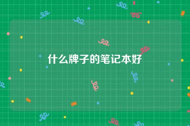 什么牌子的笔记本好