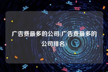 广告费最多的公司(广告费最多的公司排名)