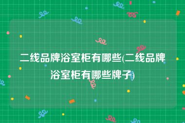 二线品牌浴室柜有哪些(二线品牌浴室柜有哪些牌子)
