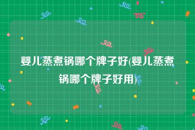 婴儿蒸煮锅哪个牌子好(婴儿蒸煮锅哪个牌子好用)