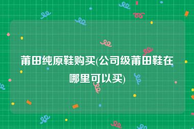莆田纯原鞋购买(公司级莆田鞋在哪里可以买)
