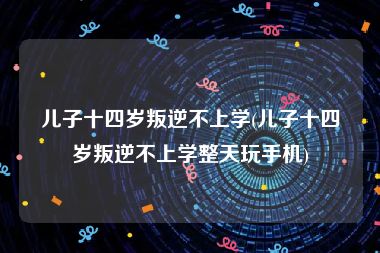 儿子十四岁叛逆不上学(儿子十四岁叛逆不上学整天玩手机)