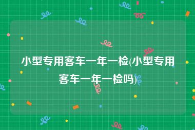 小型专用客车一年一检(小型专用客车一年一检吗)