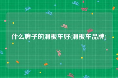 什么牌子的滑板车好(滑板车品牌)