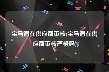 宝马潜在供应商审核(宝马潜在供应商审核严格吗)