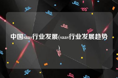 中国saas行业发展(saas行业发展趋势)