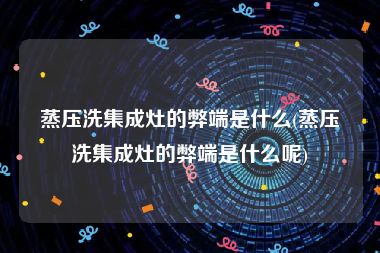 蒸压洗集成灶的弊端是什么(蒸压洗集成灶的弊端是什么呢)